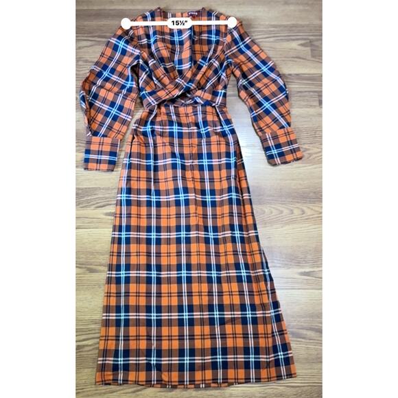STAUD open back midi gingham Crosshill Dress size size small - Picture 4 of 12